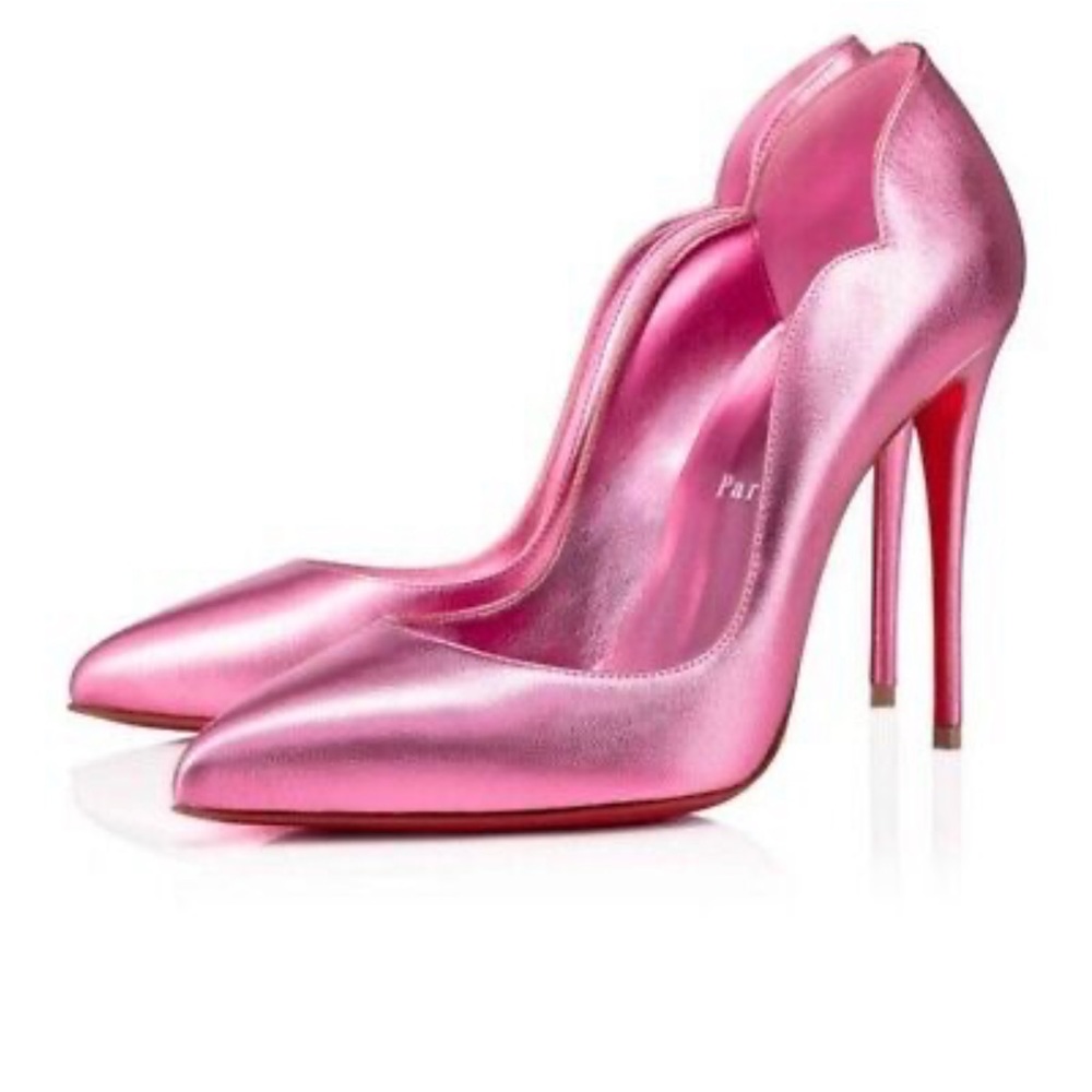 Christian Louboutin Hot Chick 100 Confettis Pink Leather Pointed Heel Pump
